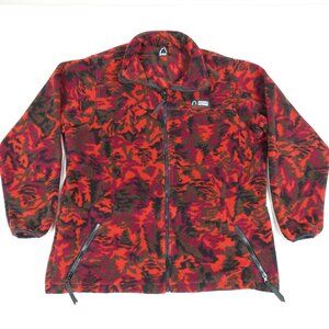 Vintage Sierra Designs Fleece Jacket Womens Large Camo Leaf Print Made in Canada